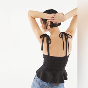 UO Bustier Tie shoulder peplum top
